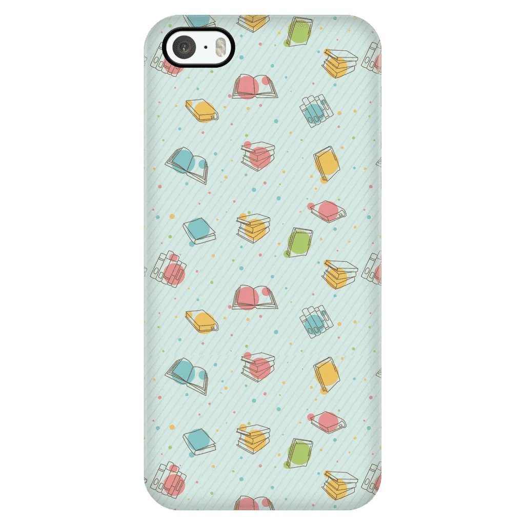 Colorful Bookish Pattern Phone Case Green