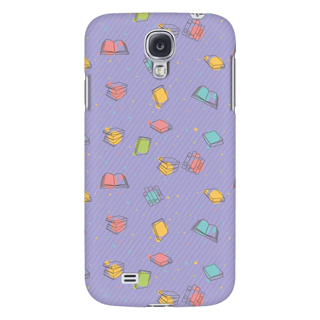 Colorful Bookish Pattern Phone Case Purple