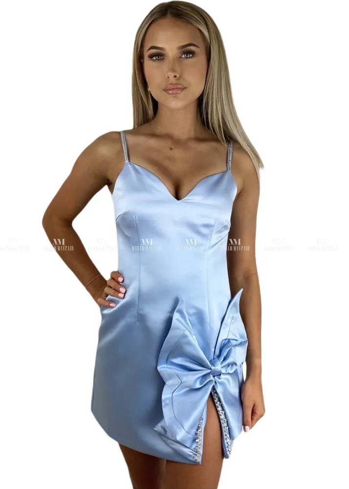 Crystal Satin Diamanté Bow Dress