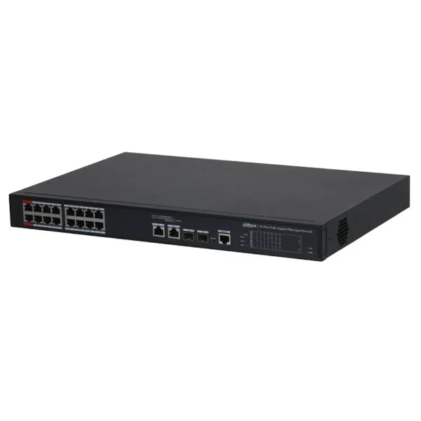 Dahua / PoE Ethernet Switch / 16-Port / 250m PoE / Managed / DH-PFS4218-16GT2GF-240