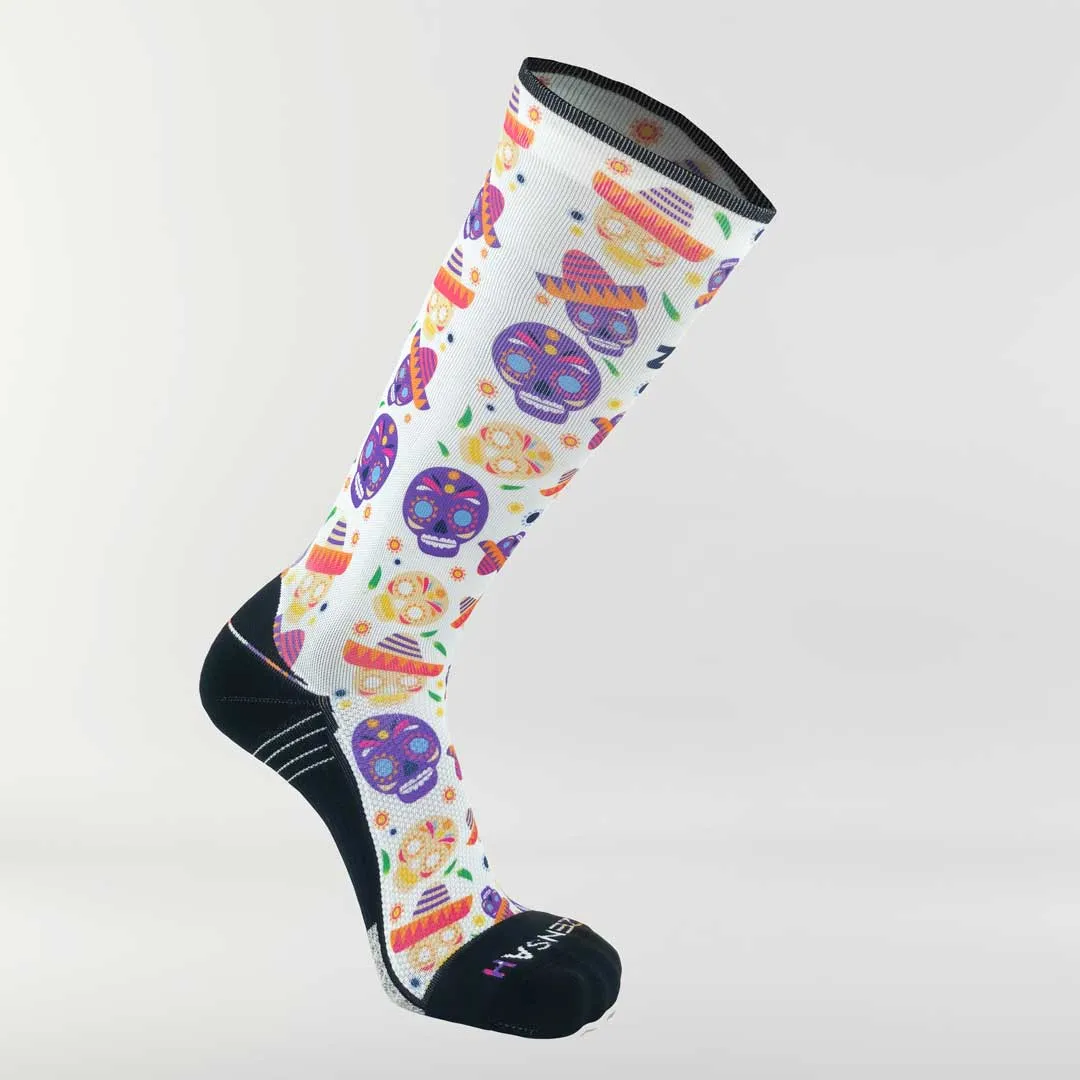 Day of the Dead Doodle Compression Socks (Knee-High)