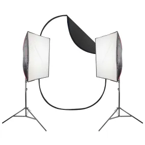 DAYLiTE4 MKIII Twin Fluorescent Head Collapsible Backdrop Kit (Black/White)