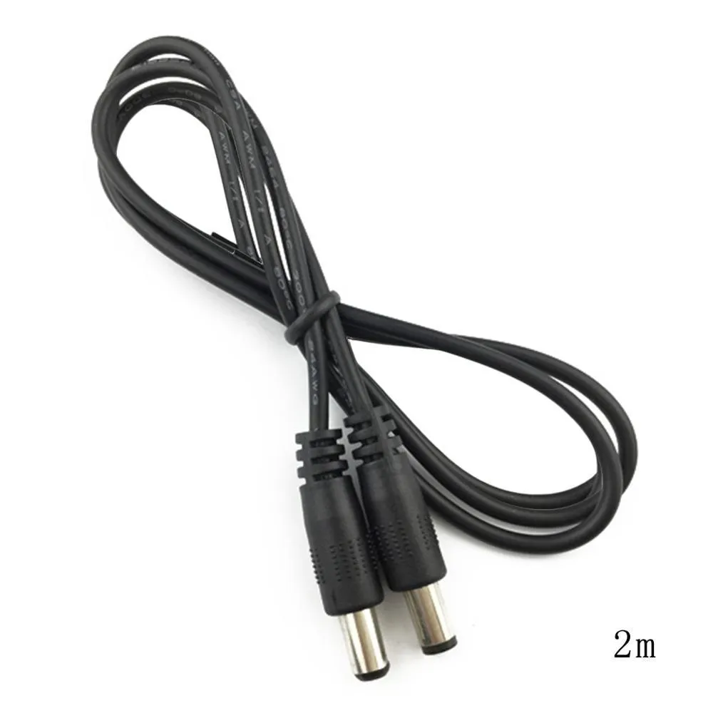 DC Power Plug 5.5 x 2.1mm Male To 5.5 x 2.1mm Male CCTV Adapter Connector Cable Power Extension Cords