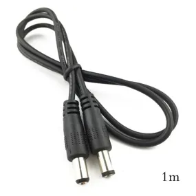 DC Power Plug 5.5 x 2.1mm Male To 5.5 x 2.1mm Male CCTV Adapter Connector Cable Power Extension Cords