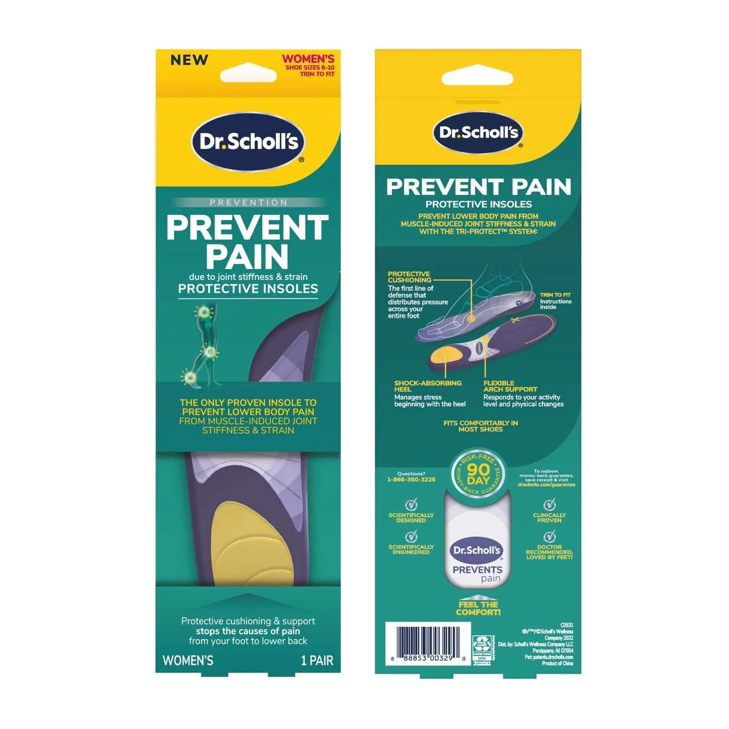 Dr. Scholl's Prevent Pain Lower Body Protective Insoles Men & Women