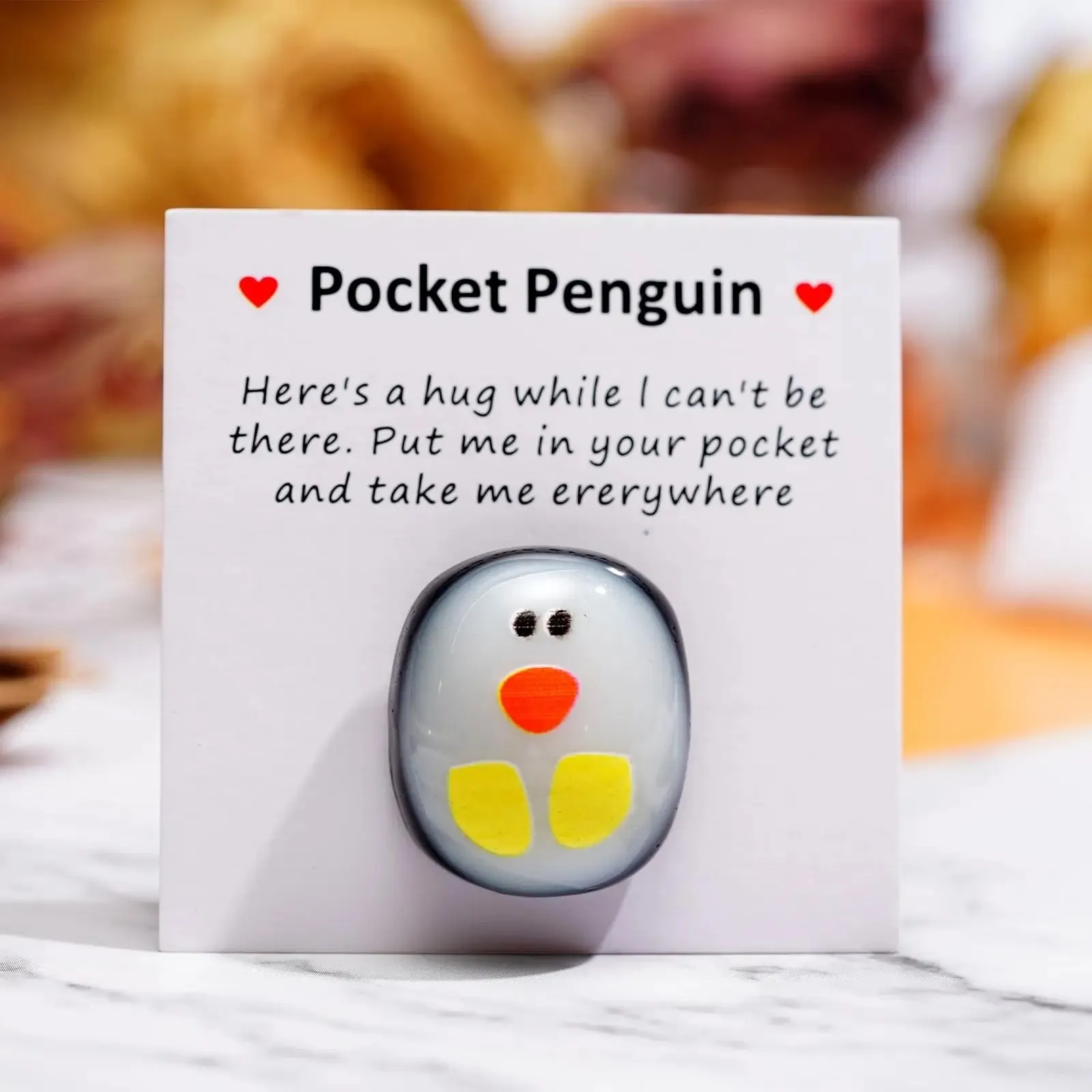 Encouraging Mini Card - Pocket Hug Penguin