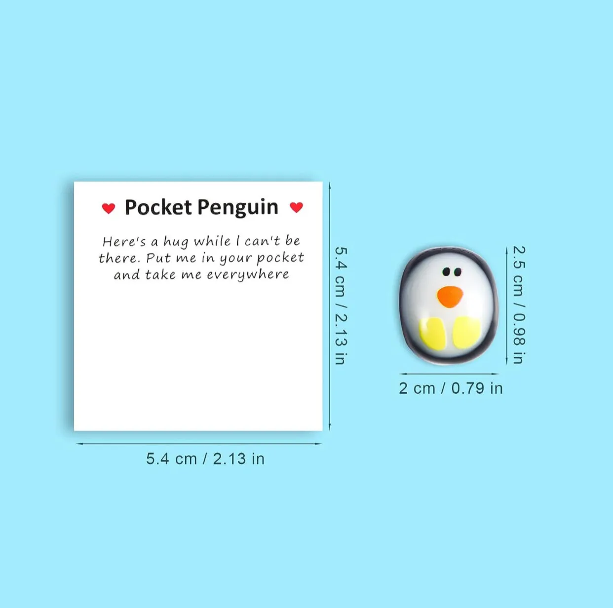 Encouraging Mini Card - Pocket Hug Penguin