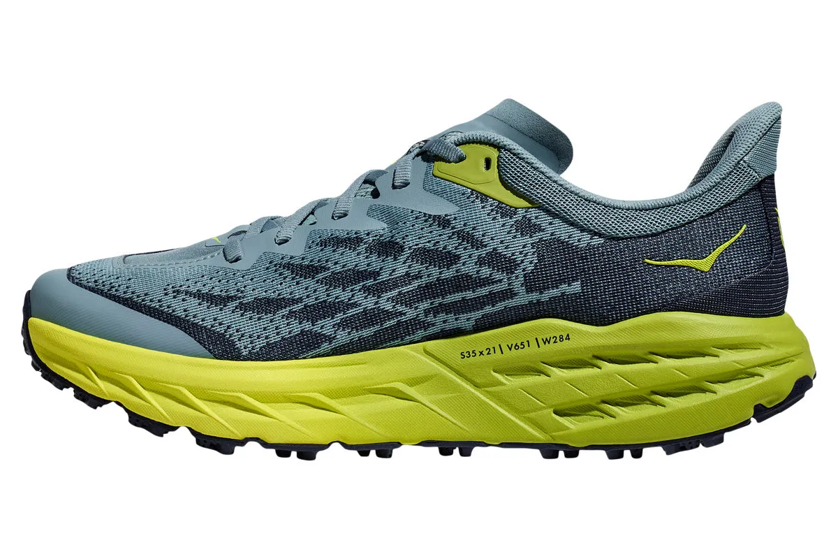 Hoka Speedgoat 5 2E Stone Blue/Dark Citron Mens