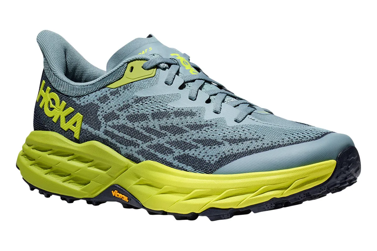 Hoka Speedgoat 5 2E Stone Blue/Dark Citron Mens