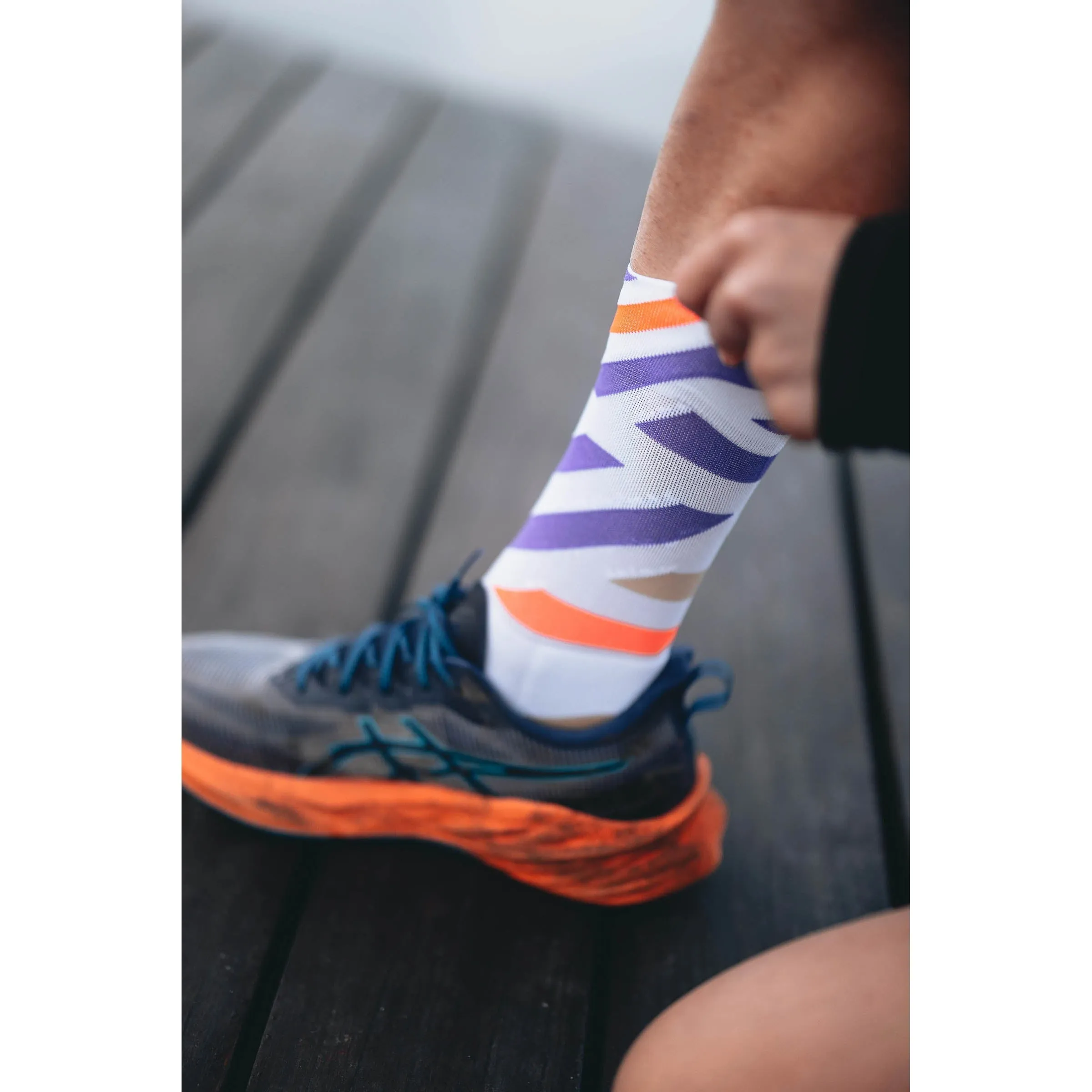 INCYLENCE RUNNING SOCKS - PLATFORMS WHITE PURPLE