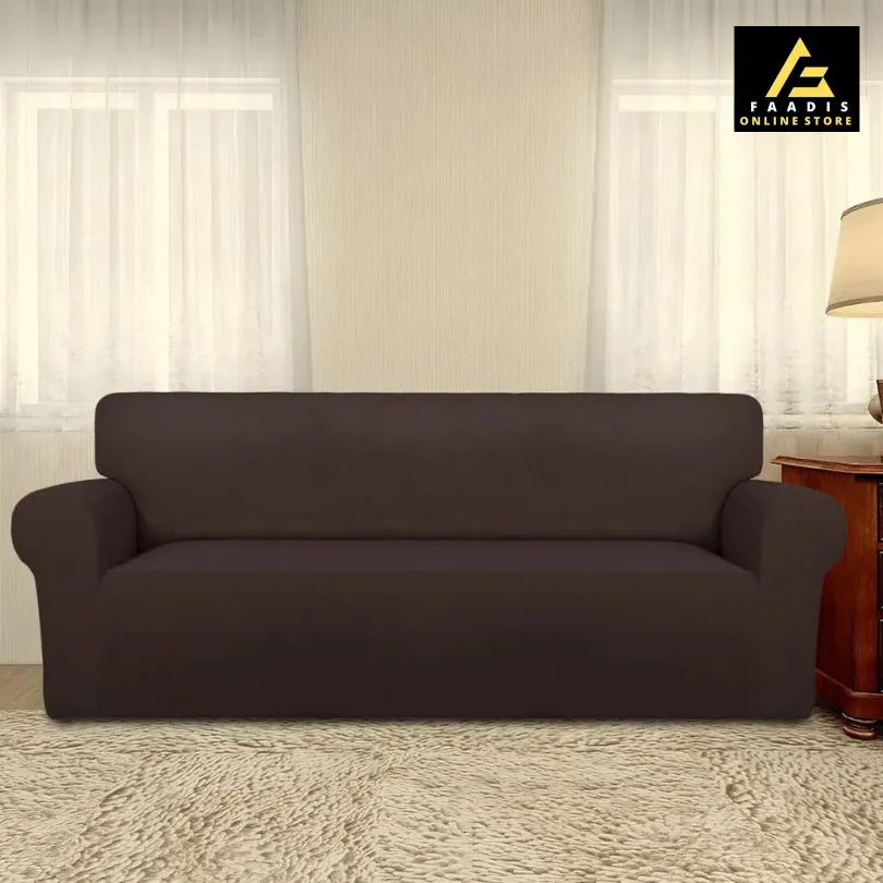 Jersey Sofa Covers-Drak Brown