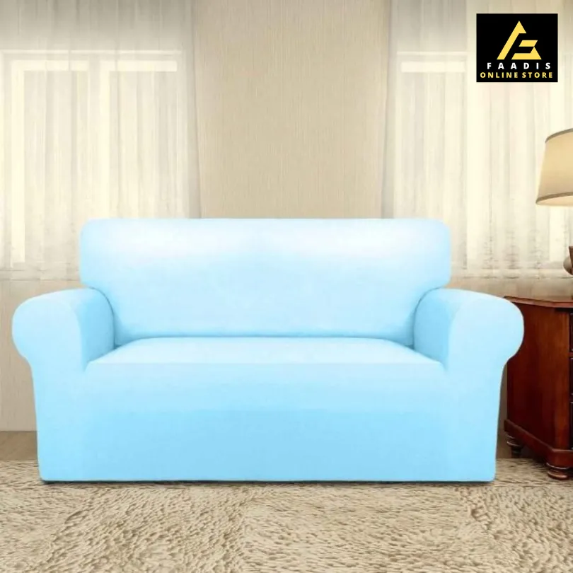 Jersey Sofa Covers-Sky Blue