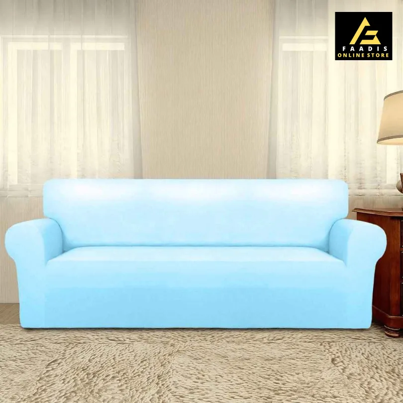 Jersey Sofa Covers-Sky Blue