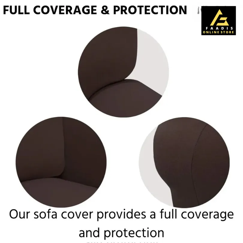 L-shape Sofa Covers-Drak Brown