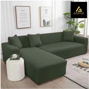 L-shape Sofa Covers-Navy Green