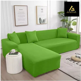 L-shape Sofa Covers-Parrot Green