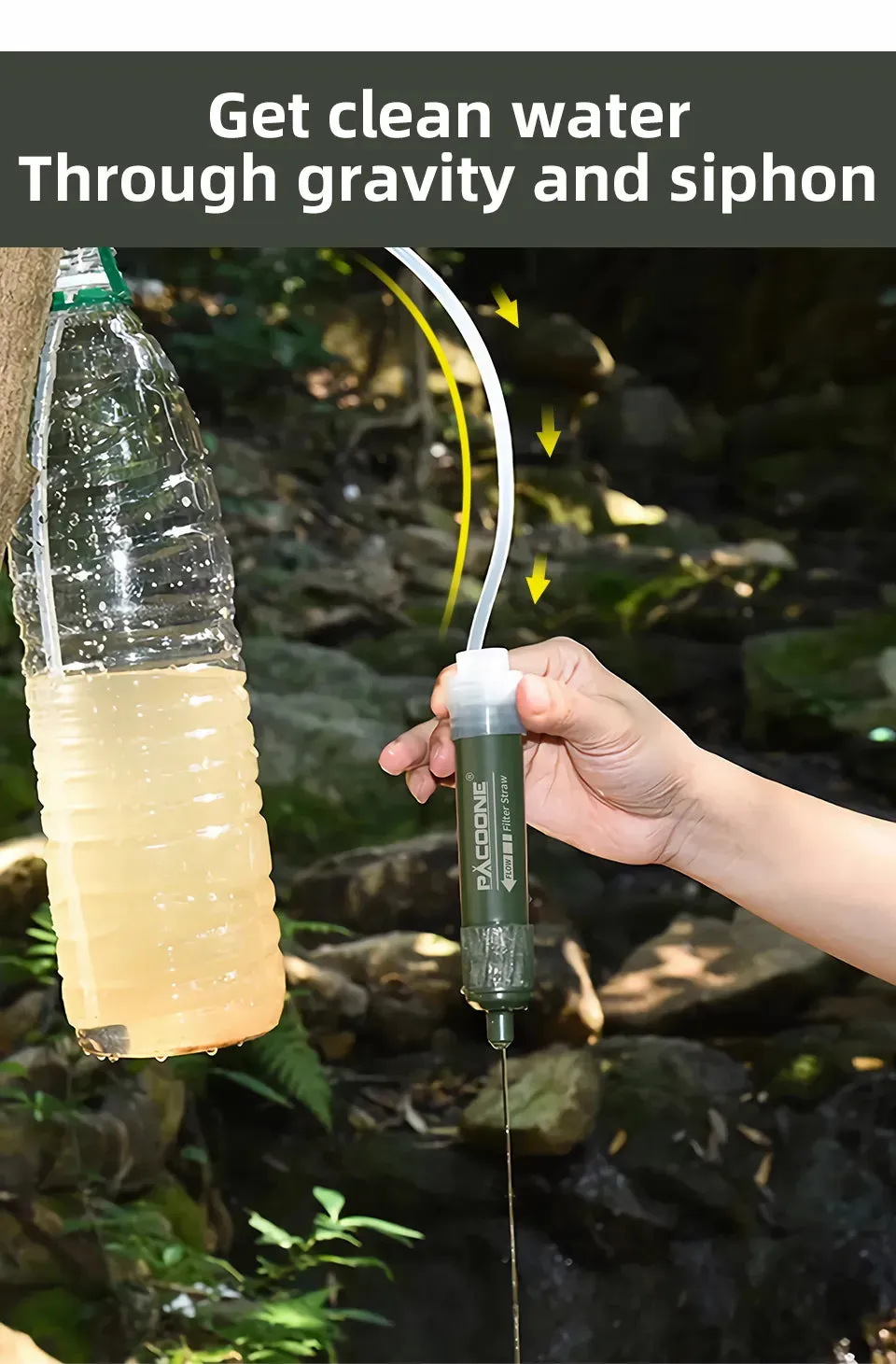 Mini Water Filtration System Water Purification Filter - Straw, Bag