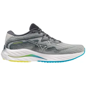 Mizuno Men's Wave Rider 27 2E - Pearl Blue/White/Volt 2 (Neon)