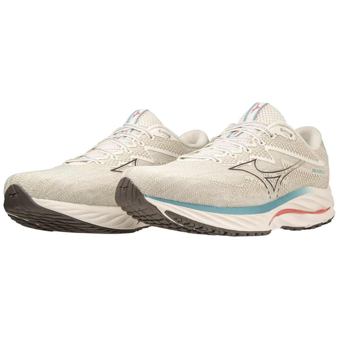 Mizuno Men's Wave Rider 27 - Snow White/Granite Gray/Adriatic Blue