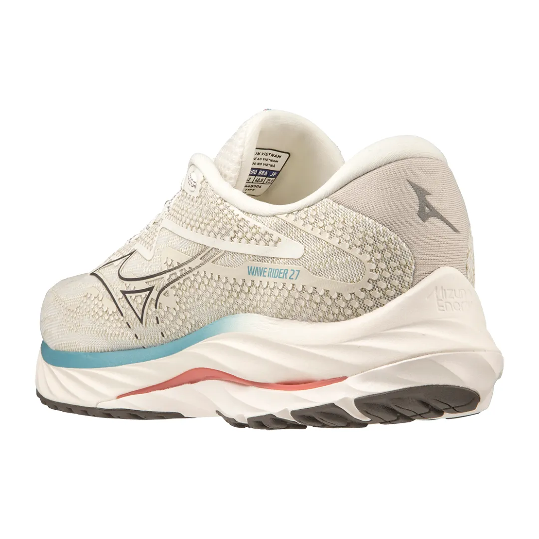 Mizuno Men's Wave Rider 27 - Snow White/Granite Gray/Adriatic Blue