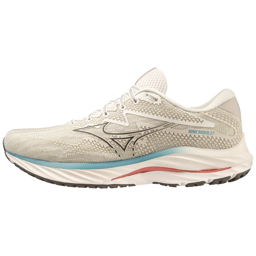 Mizuno Men's Wave Rider 27 - Snow White/Granite Gray/Adriatic Blue