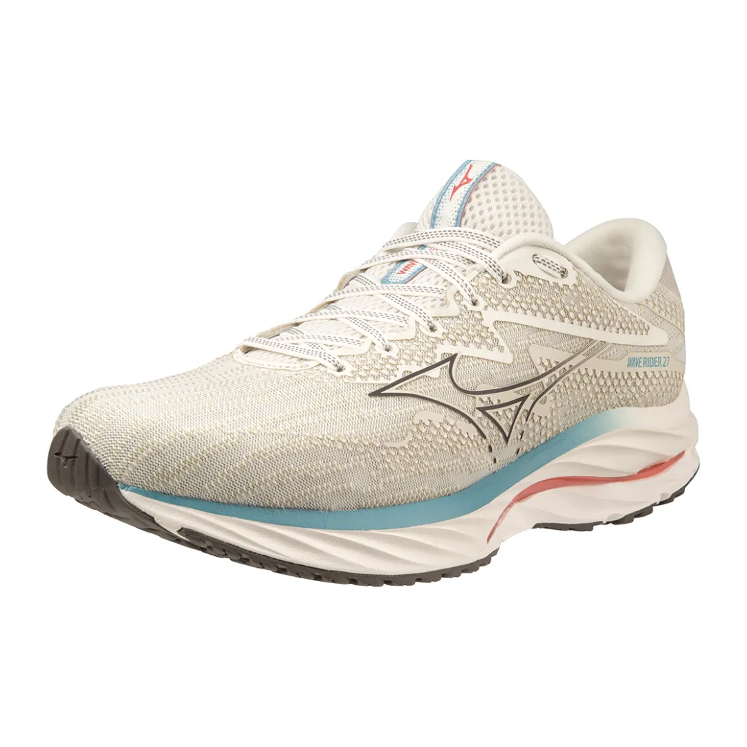 Mizuno Men's Wave Rider 27 - Snow White/Granite Gray/Adriatic Blue