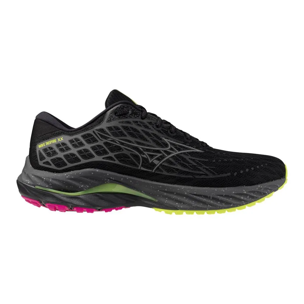 Mizuno Wave Inspire 20 (Unisex) - Black/Silver/Sunny Lime