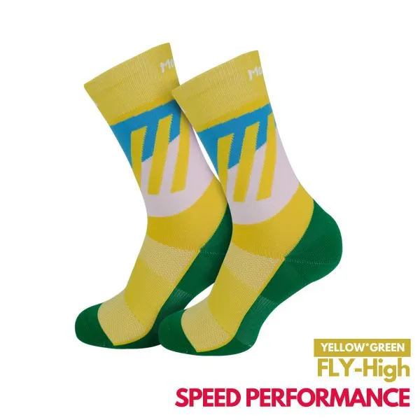 Motive Sock Speed Performance Fly - High Crew Yellow/Green