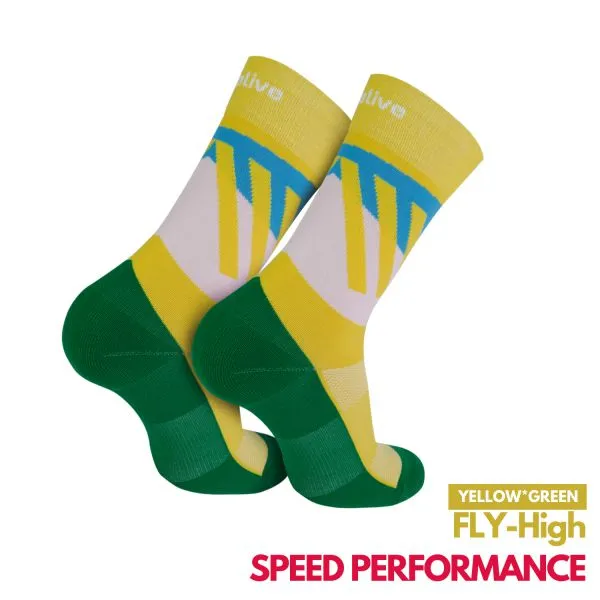 Motive Sock Speed Performance Fly - High Crew Yellow/Green