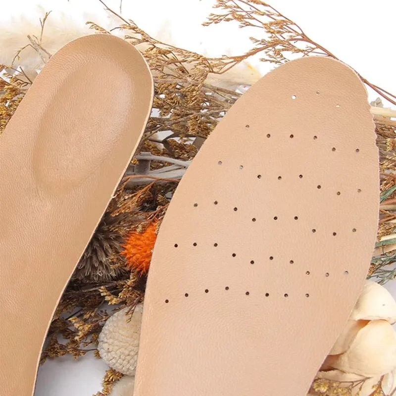 Naturally Tanned Sheepskin Insoles with Perforated Design