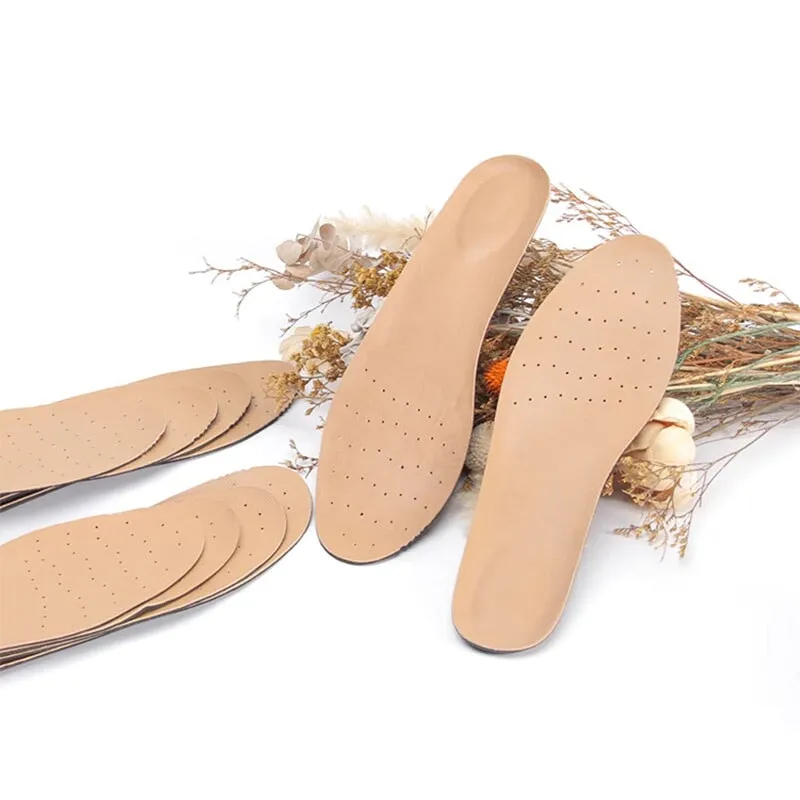 Naturally Tanned Sheepskin Insoles with Perforated Design