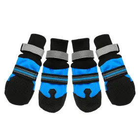 Pawsindia Boots for Dogs (Blue/Black) (Set of 4 Boots)