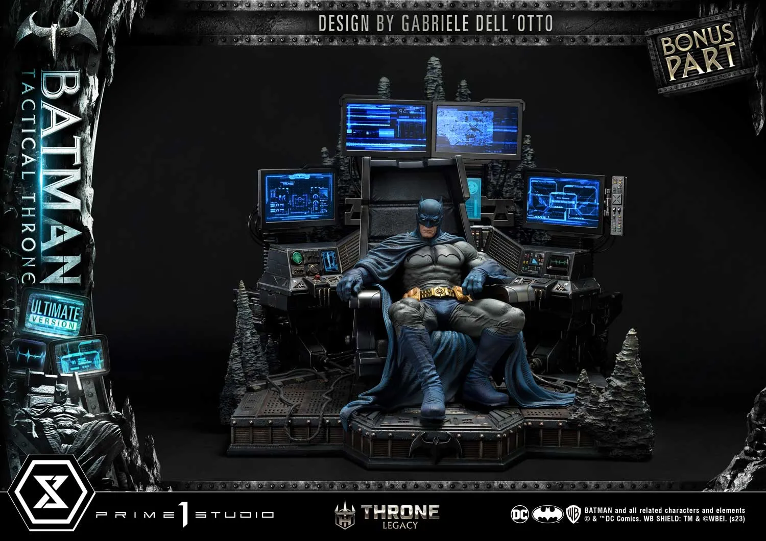 PRE-ORDER: Prime 1 Studio Batman Tactical Throne "Design by Gabriele Dell'Otto" Ultimate Bonus Version LE 500 1/4 Scale Statue