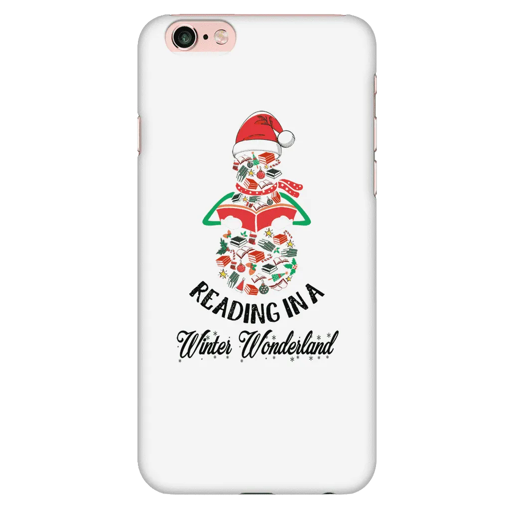 "Reading in a winter wonderland" Phone case