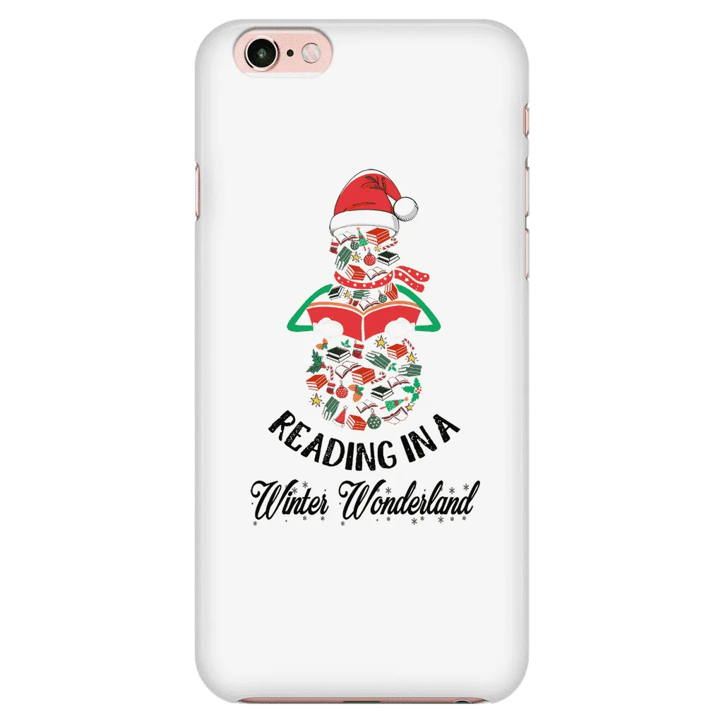 "Reading in a winter wonderland" Phone case