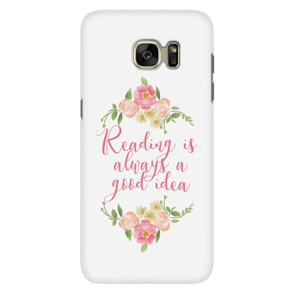 Reading floral phone case white