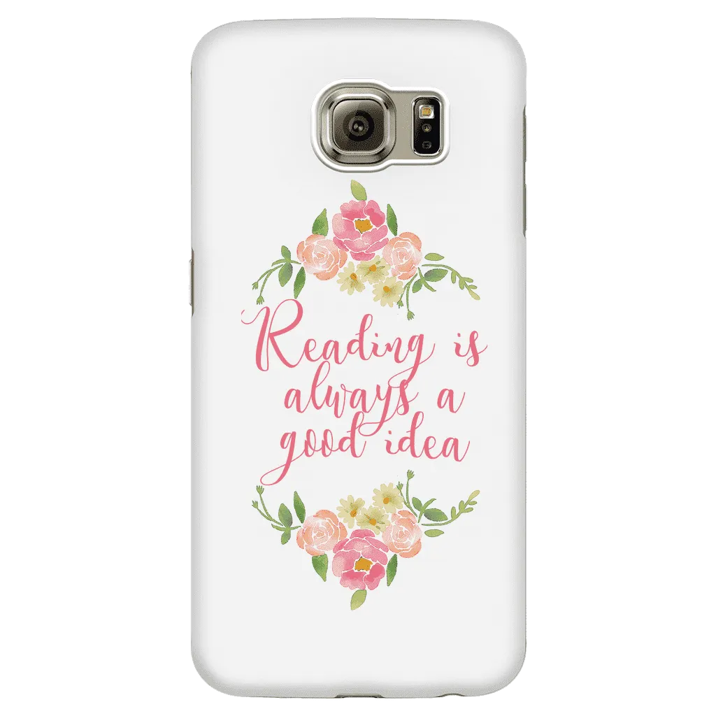 Reading floral phone case white