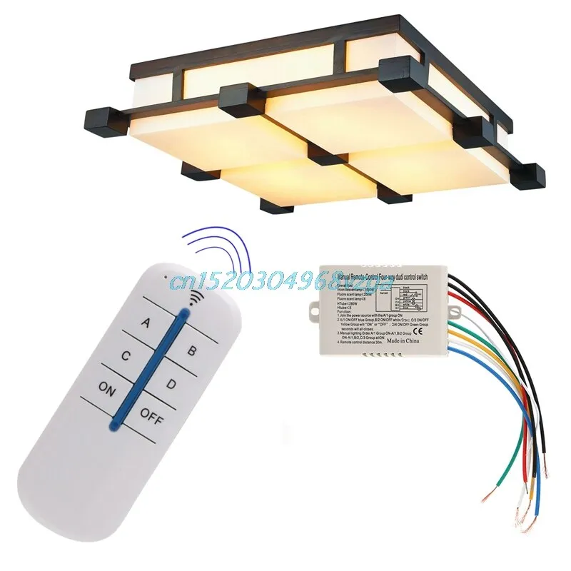 Remote Control Switch Ceiling Fans Chandeliers Ceiling Wireless 4 Channel ON/OFF Lamp Receiver Transmitter New Board Lamp JUN15