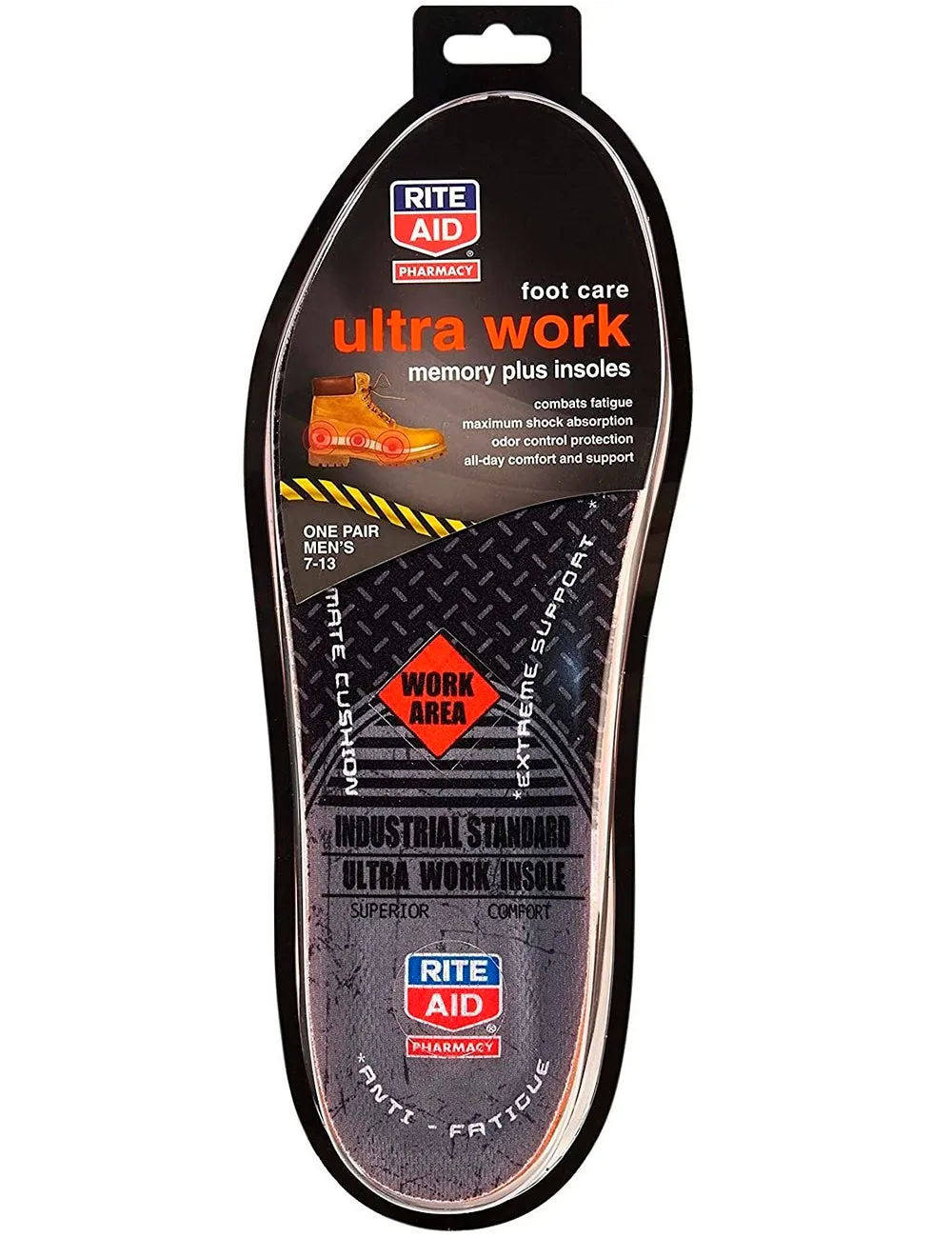 Rite Aid Memory Plus Work Insoles | Shock Absorbing Insoles | Memory Foam Insoles