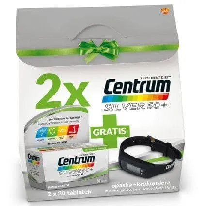 Set of 2 x Centrum Silver 50    FREE pedometer