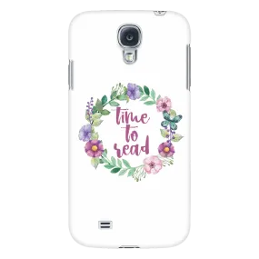 time to read floral phone case white