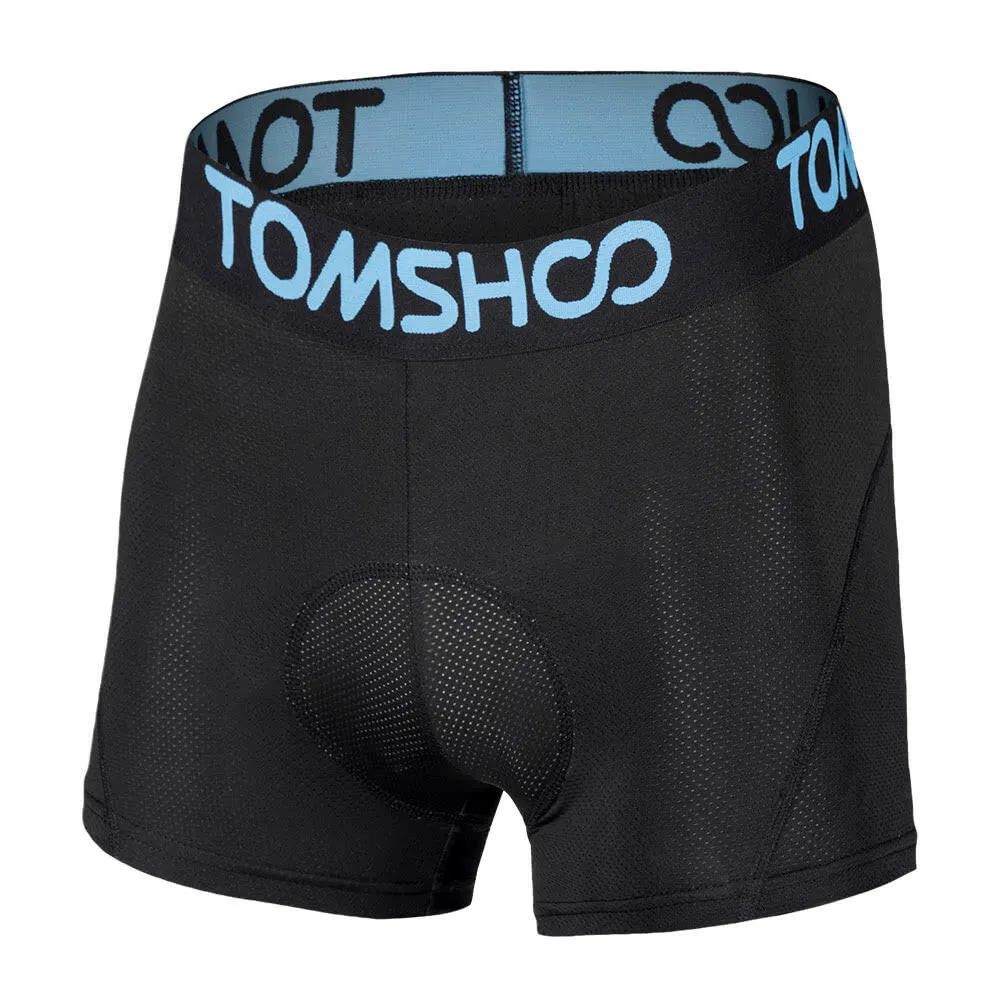 TOMSHOO Men's 3D Padded Bicycle Cycling Underwear Breathable Lightweight Bike Riding Cycling Shorts Underpants