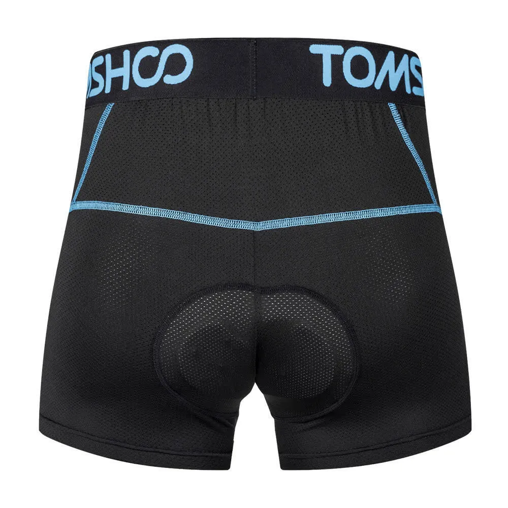 TOMSHOO Men's 3D Padded Bicycle Cycling Underwear Breathable Lightweight Bike Riding Cycling Shorts Underpants