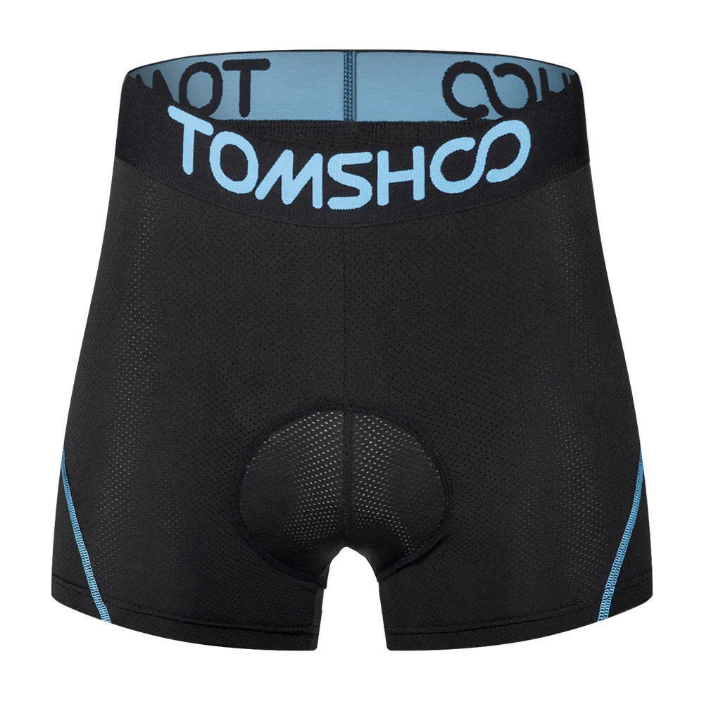 TOMSHOO Men's 3D Padded Bicycle Cycling Underwear Breathable Lightweight Bike Riding Cycling Shorts Underpants