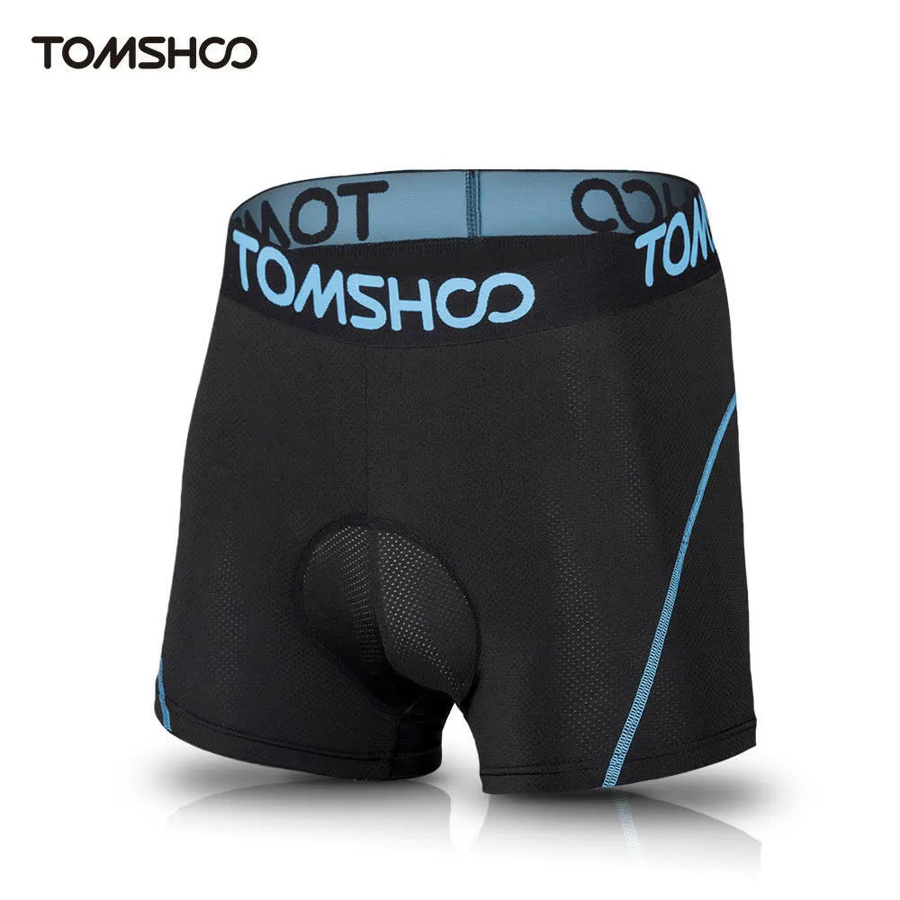 TOMSHOO Men's 3D Padded Bicycle Cycling Underwear Breathable Lightweight Bike Riding Cycling Shorts Underpants