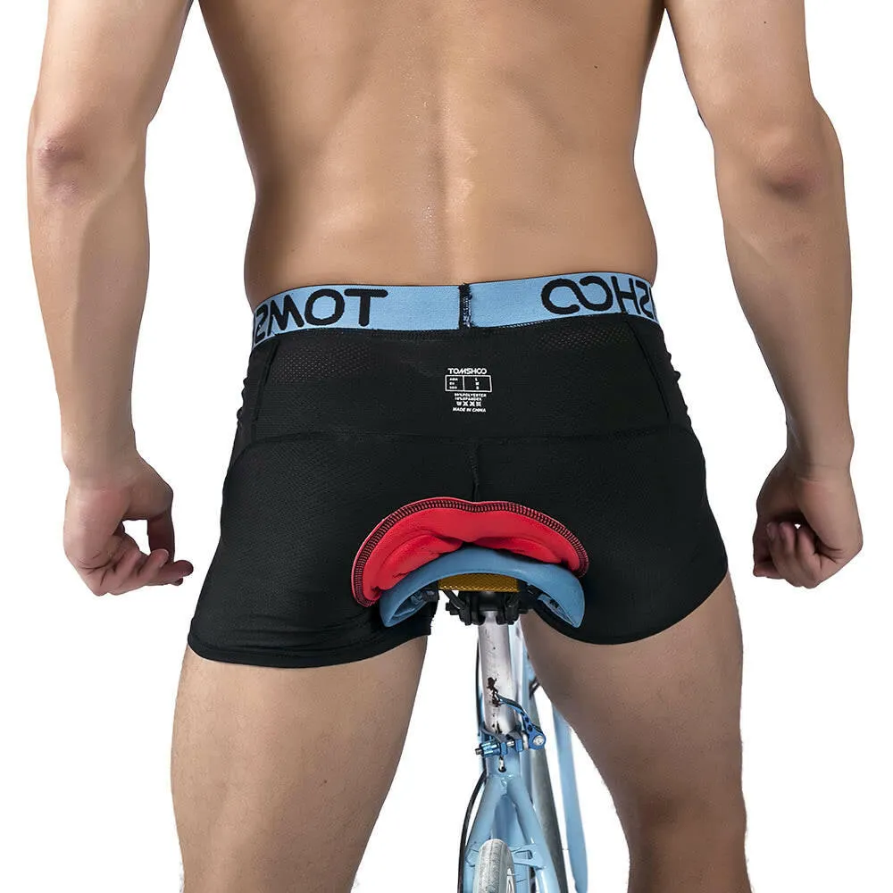 TOMSHOO Men's 3D Padded Bicycle Cycling Underwear Breathable Lightweight Bike Riding Cycling Shorts Underpants