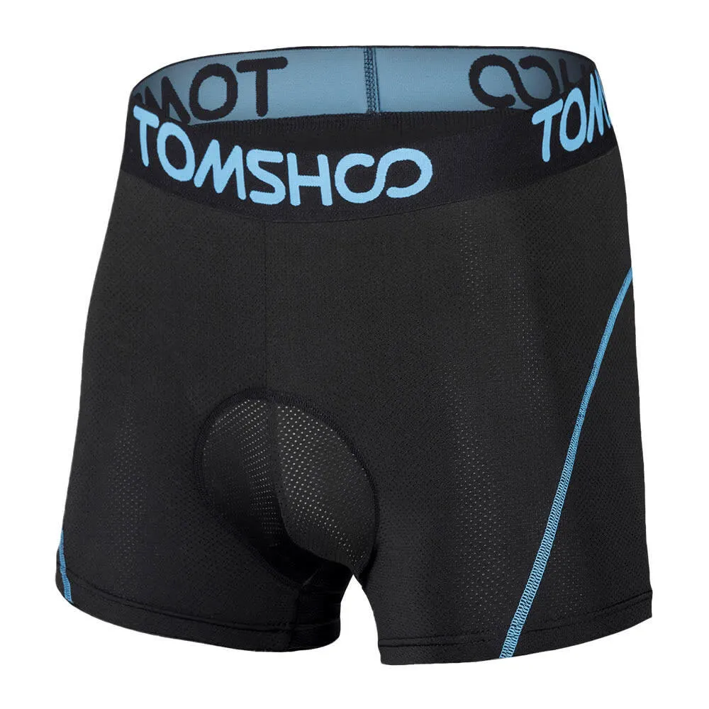 TOMSHOO Men's 3D Padded Bicycle Cycling Underwear Breathable Lightweight Bike Riding Cycling Shorts Underpants