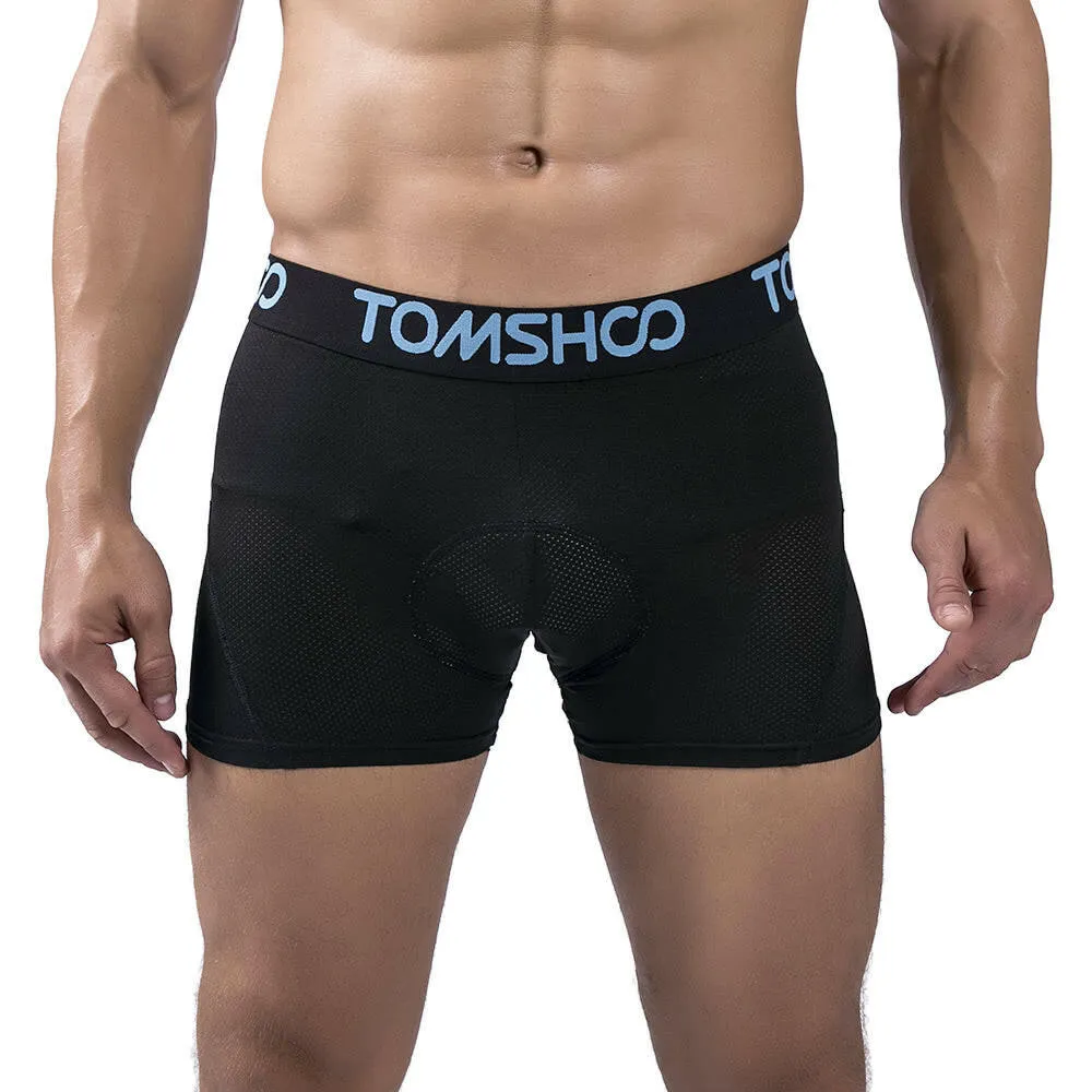 TOMSHOO Men's 3D Padded Bicycle Cycling Underwear Breathable Lightweight Bike Riding Cycling Shorts Underpants