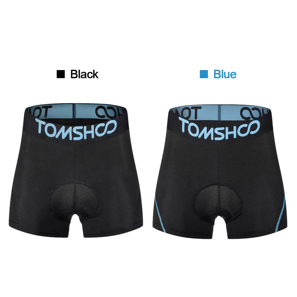 TOMSHOO Men's 3D Padded Bicycle Cycling Underwear Breathable Lightweight Bike Riding Cycling Shorts Underpants