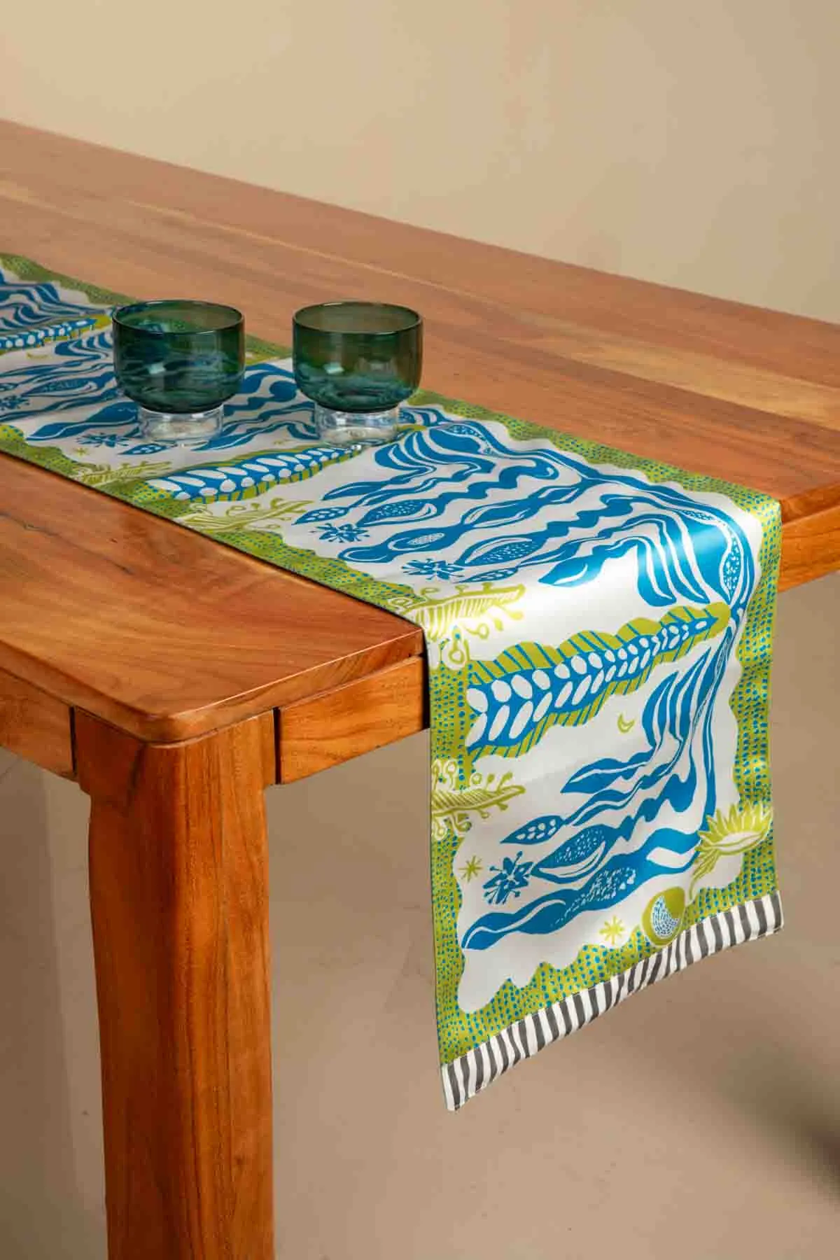 Twin Tree Aqua Blue Table Runner